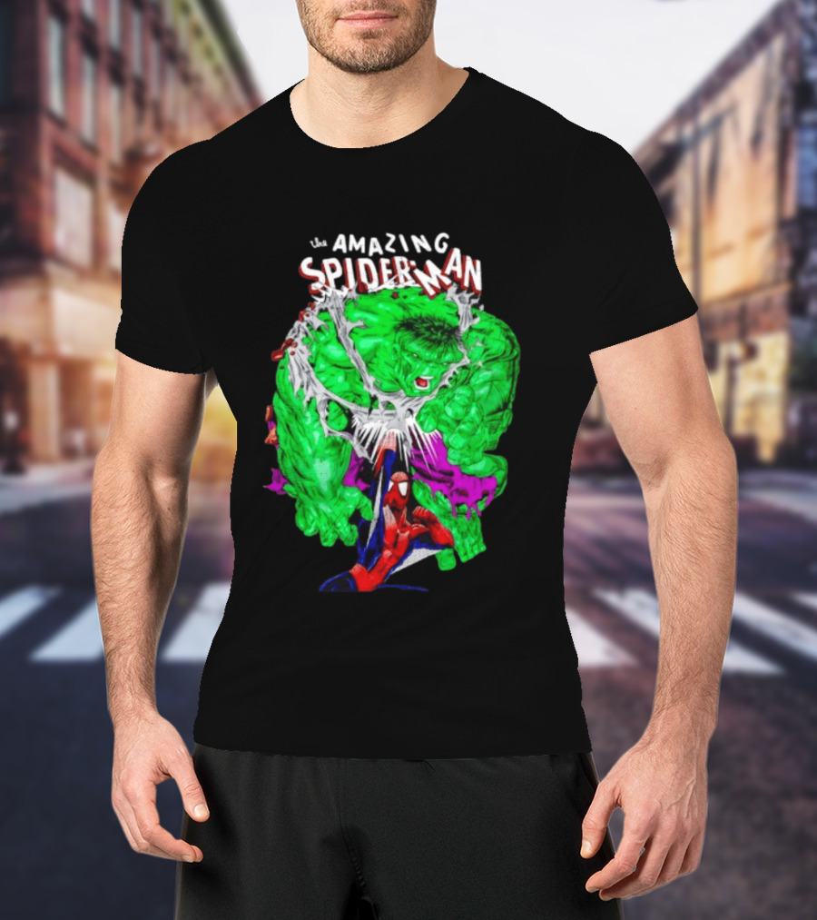 The Amazing Spider Man The Incredible Hulk Comic Style Showdown T-Shirt