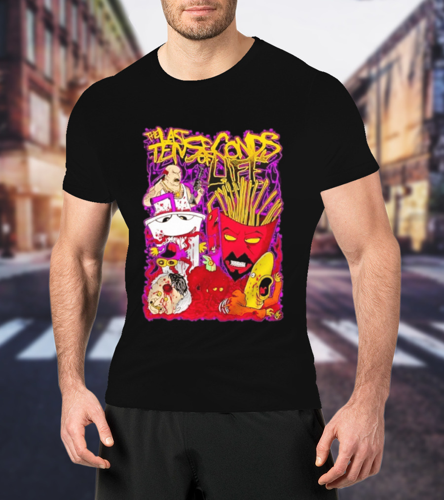 The Last Ten Seconds Of Life Aqua Teen Hunger Force Characters Frylock Master Shake Meatwad Carl T-Shirt