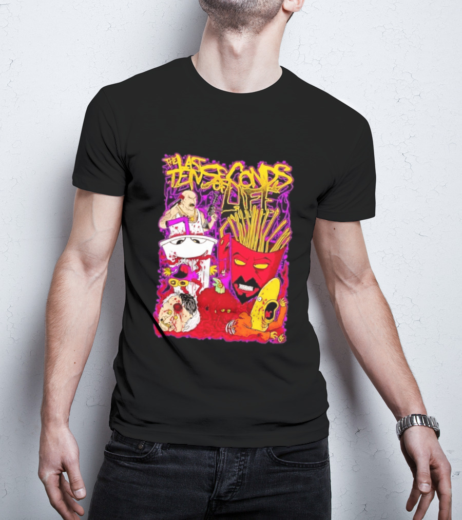 The Last Ten Seconds Of Life Aqua Teen Hunger Force Characters Frylock Master Shake Meatwad Carl T-Shirt