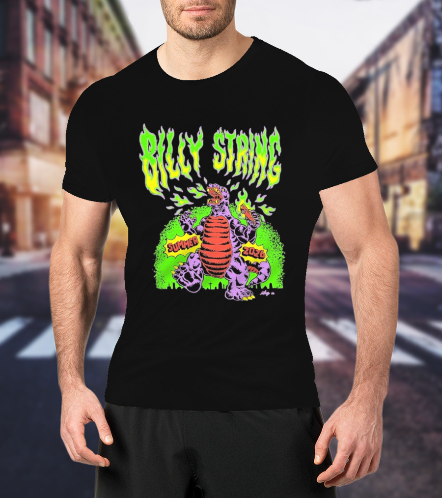Billy Strings Summer 2026 Terrible Lizard Monster Concert Tour Neon Comic T-Shirt