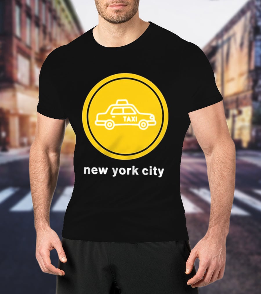 New York City Taxi Cab Blink 182 Iconic Yellow Circle T-Shirt