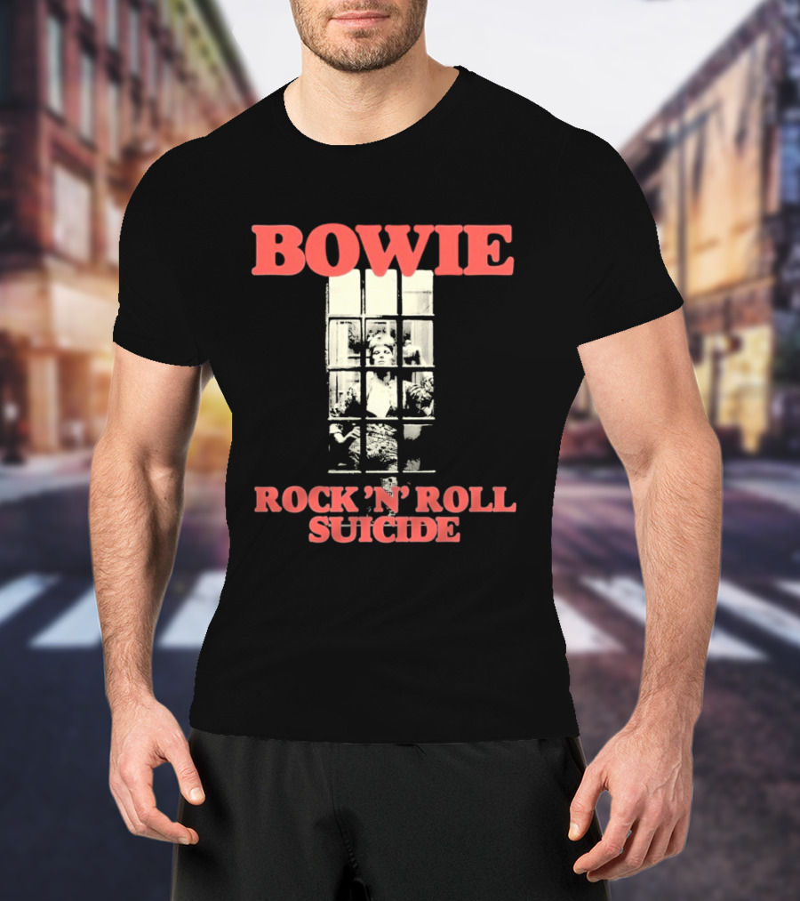 Bowie Rock N Roll Suicide Vintage Block T-Shirt
