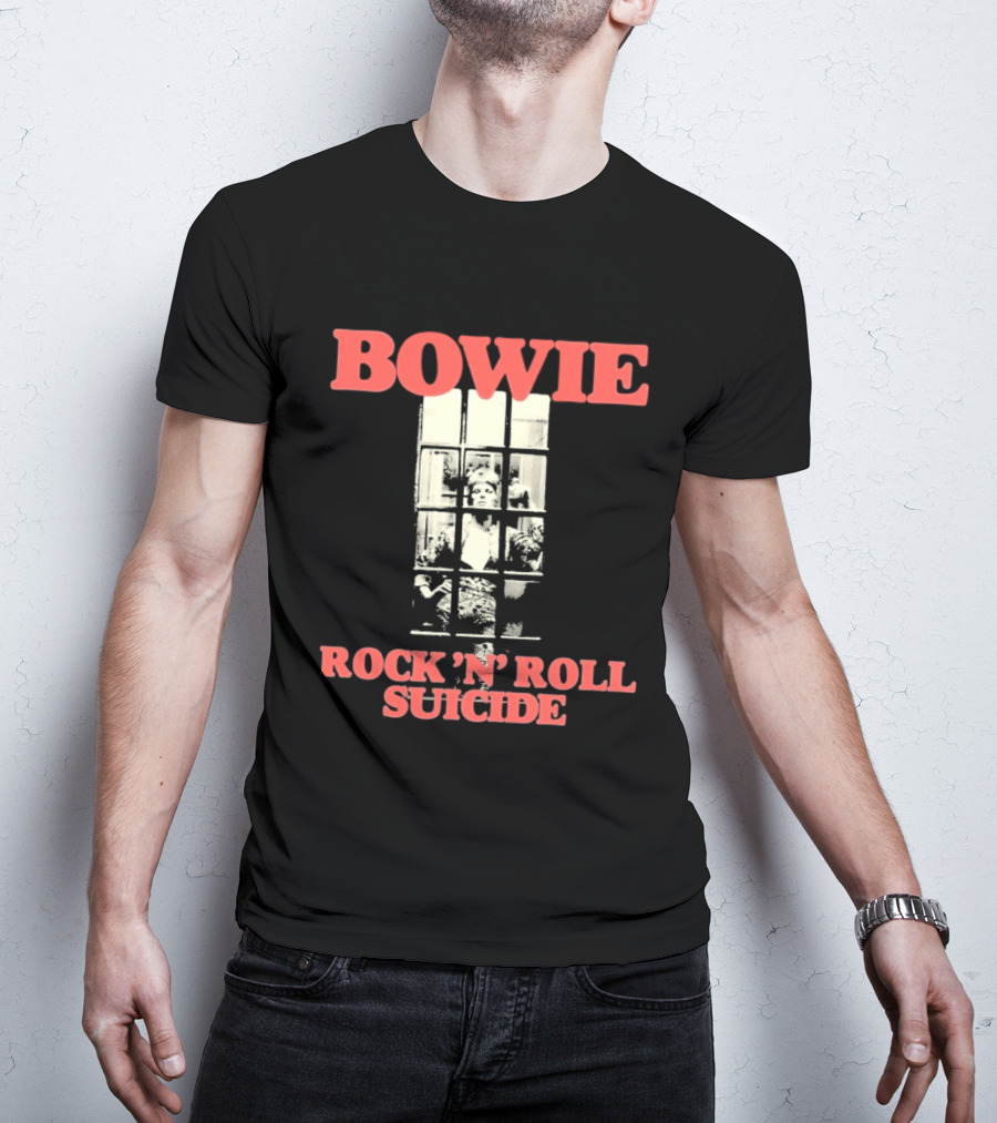 Bowie Rock N Roll Suicide Vintage Block T-Shirt