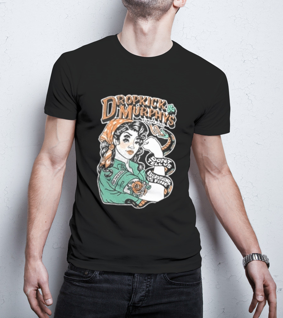 Dropkick Murphys Europe 2025 Tour Don't Tell Us Everything Is Fine Snake T-Shirt