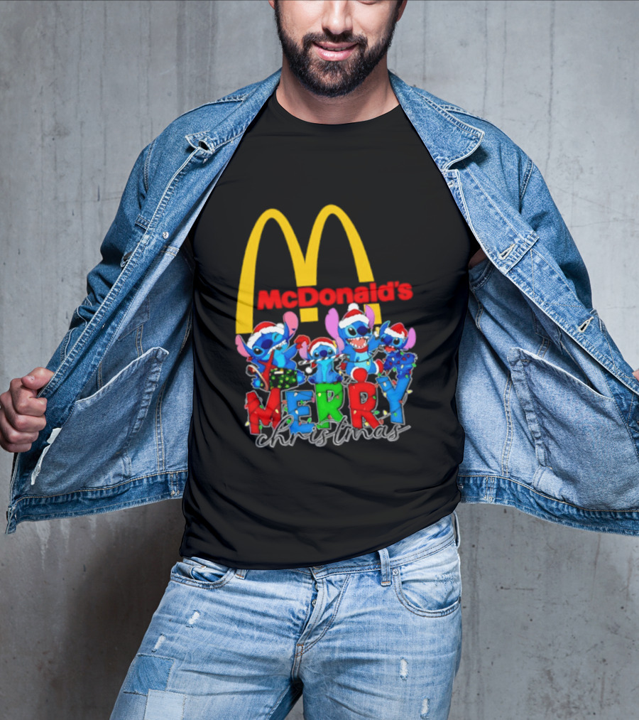 McDonald's Stitch Merry Christmas 2025 T-Shirt
