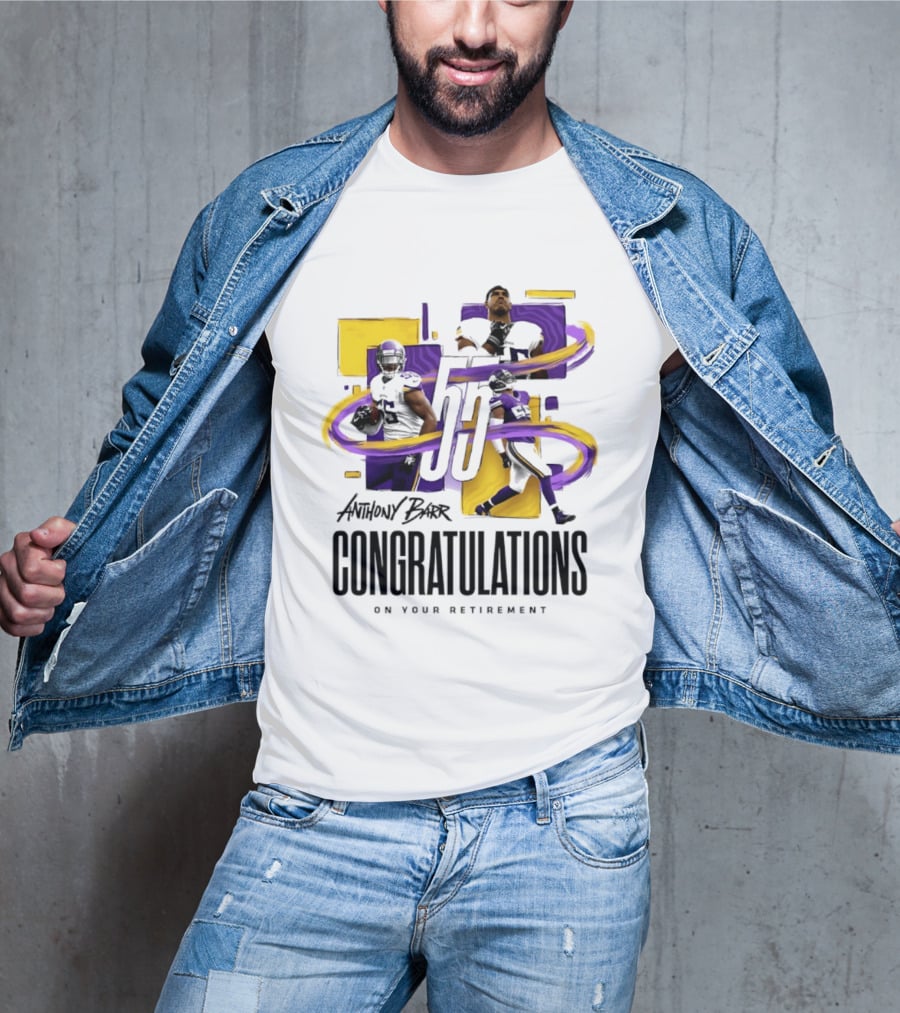 Anthony Barr 55 Minnesota Vikings Congratulations On Your Retirement T-Shirt