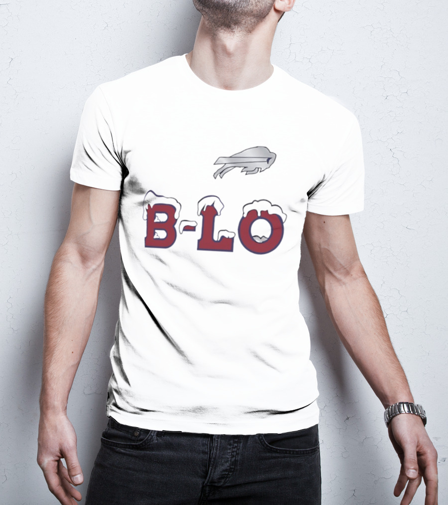 B LO Buffalo Bills Snowy Logo NFL Team T-Shirt