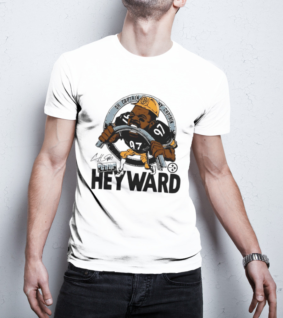 Pittsburgh Steelers Captain Cam Heyward Caricature NFL Number 97 T-Shirt