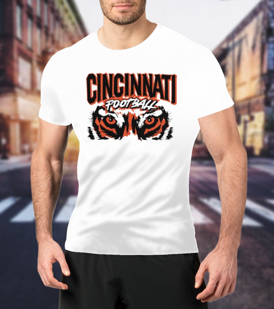 Cincinnati Football Tiger Eyes Grunge T-Shirt