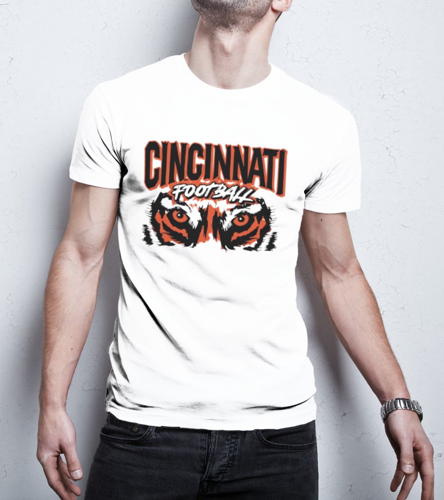 Cincinnati Football Tiger Eyes Grunge T-Shirt