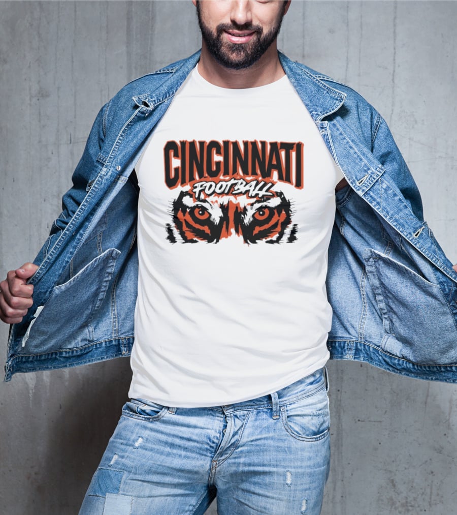 Cincinnati Football Tiger Eyes Grunge T-Shirt