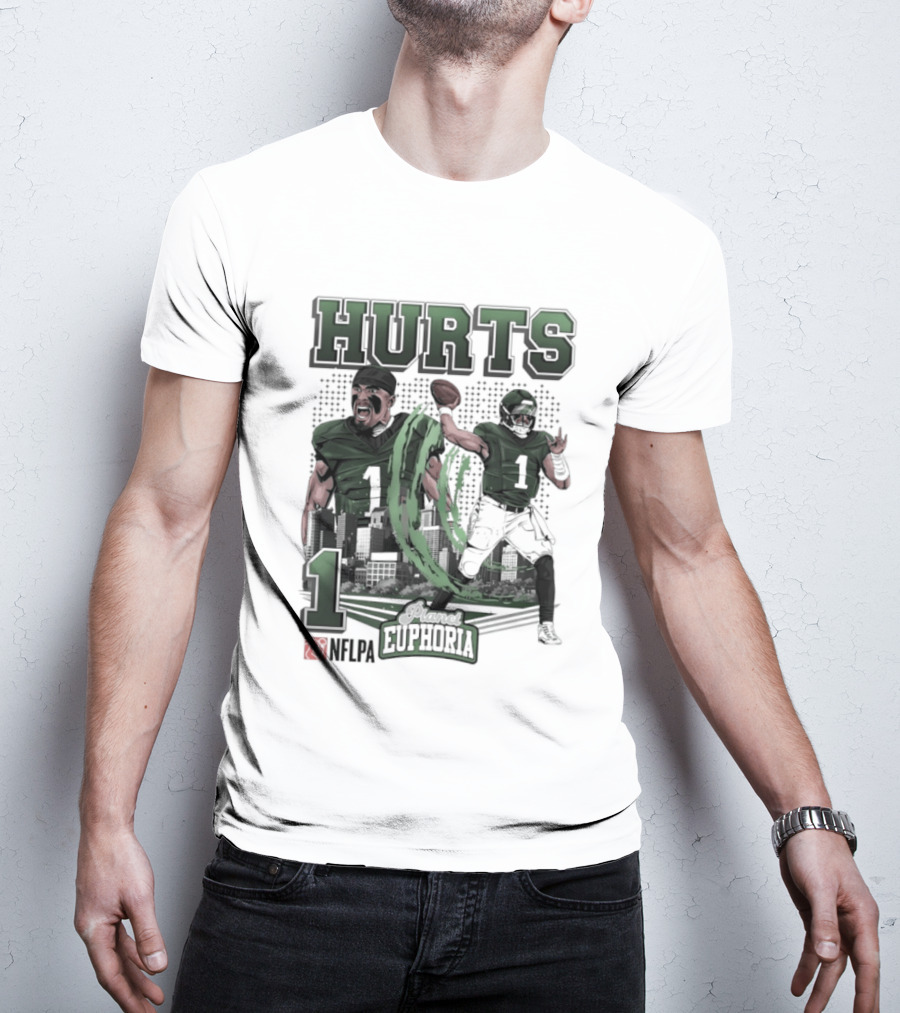 Jalen Hurts 1 Euphoria Philadelphia Eagles Player Collage T-Shirt