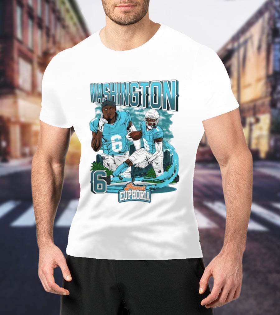 Miami Dolphins Football Washington 6 Player Planet Euphoria T-Shirt