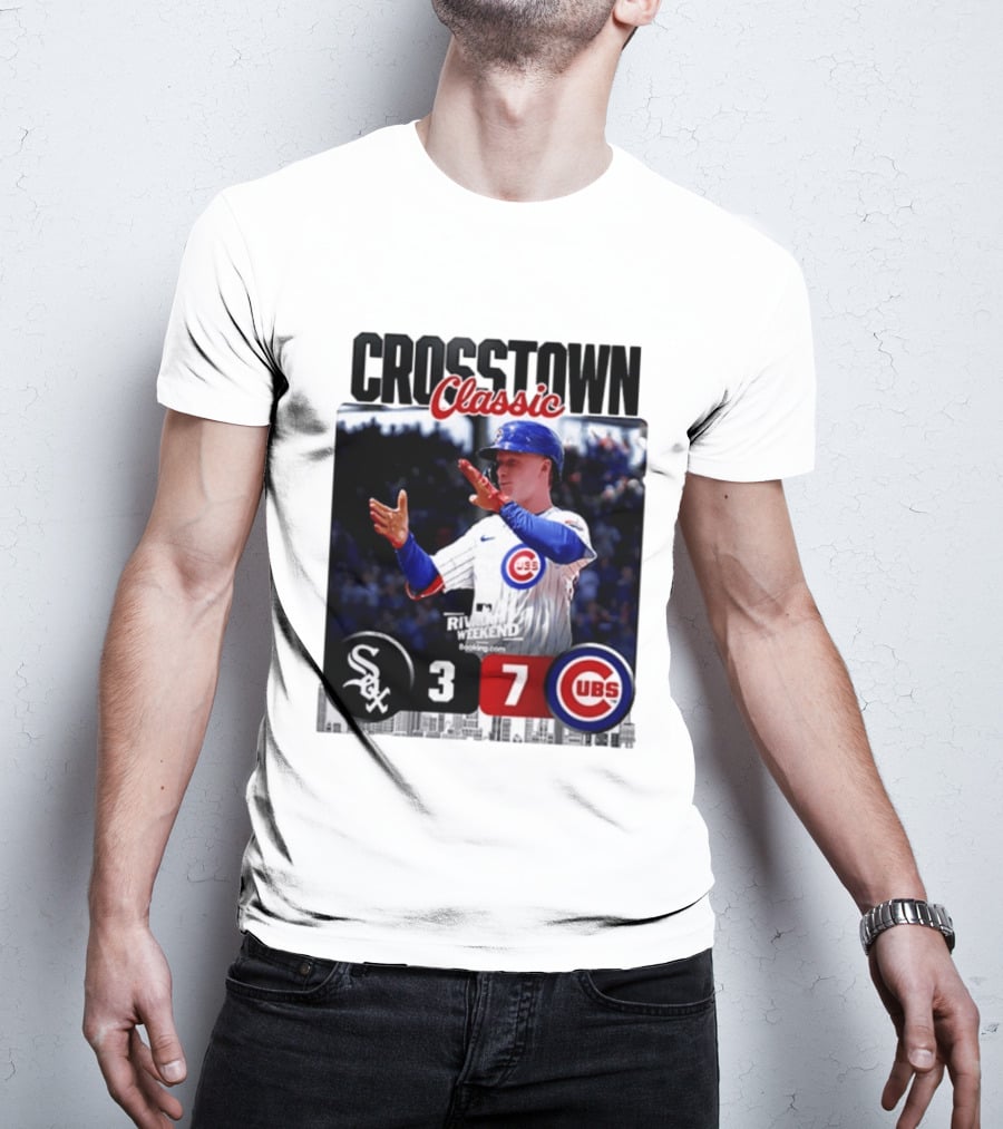 Crosstown Classic Cubs Victory Over White Sox 7 3 Pete Crow Armstrong MLB Rival Weekend T-Shirt