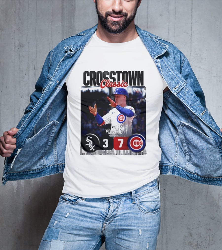 Crosstown Classic Cubs Victory Over White Sox 7 3 Pete Crow Armstrong MLB Rival Weekend T-Shirt