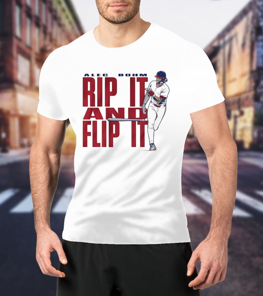 Philadelphia Phillies Alec Bohm Rip It And Flip It Baseball Player T-Shirt
