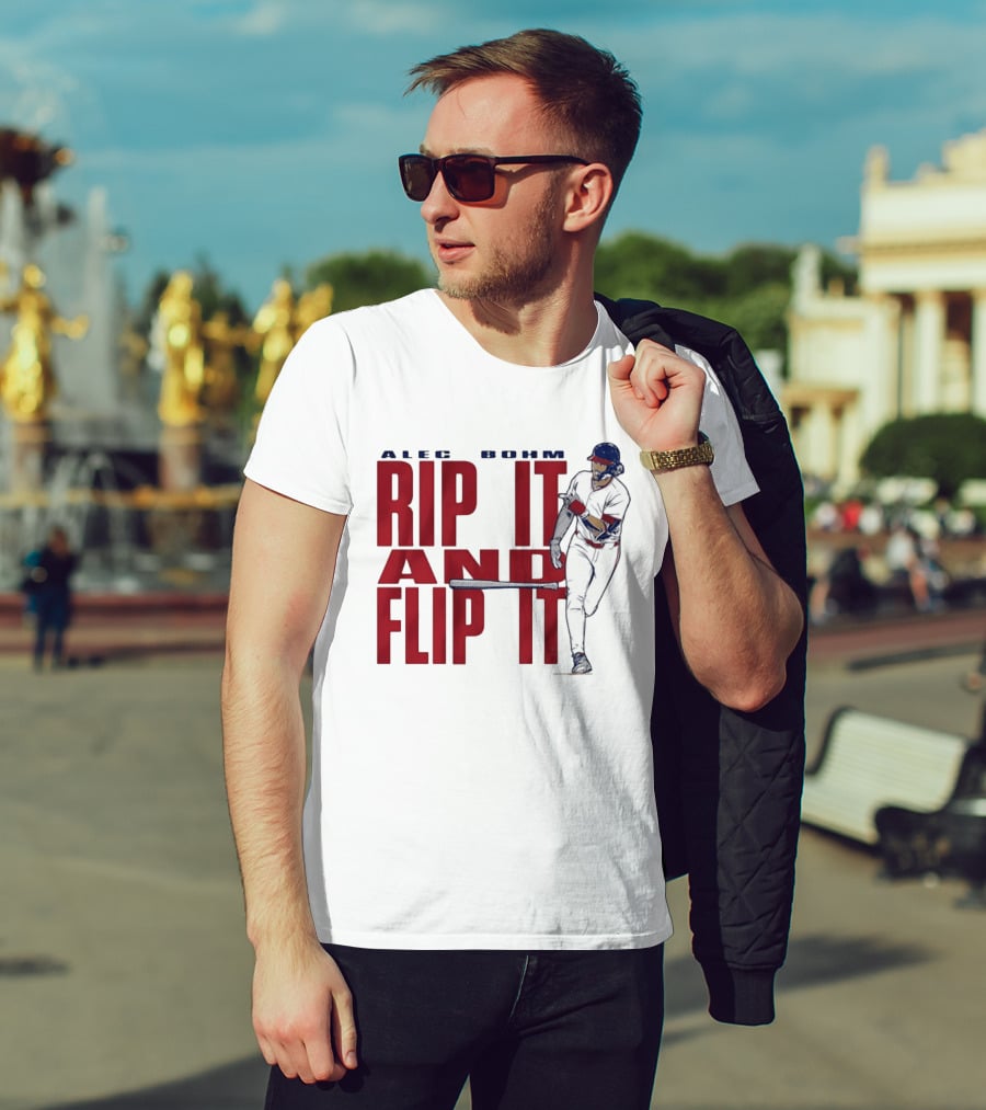 Philadelphia Phillies Alec Bohm Rip It And Flip It Baseball Player T-Shirt