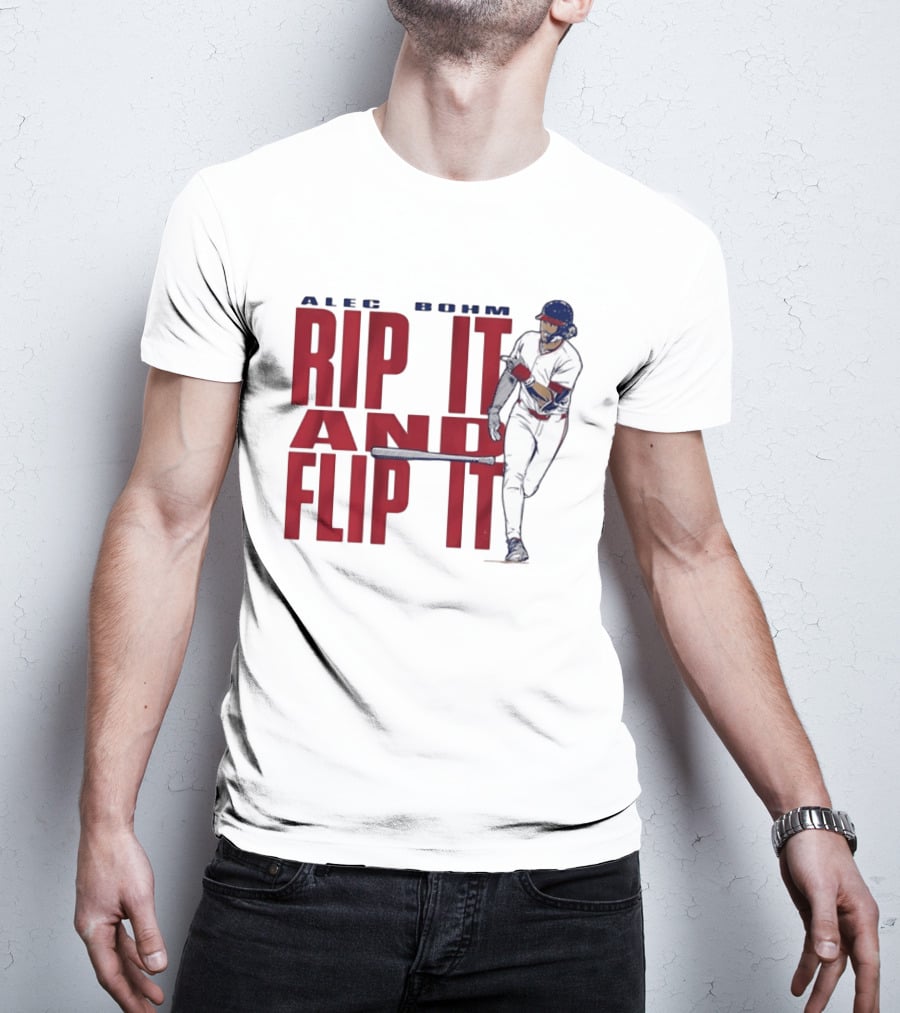 Philadelphia Phillies Alec Bohm Rip It And Flip It Baseball Player T-Shirt