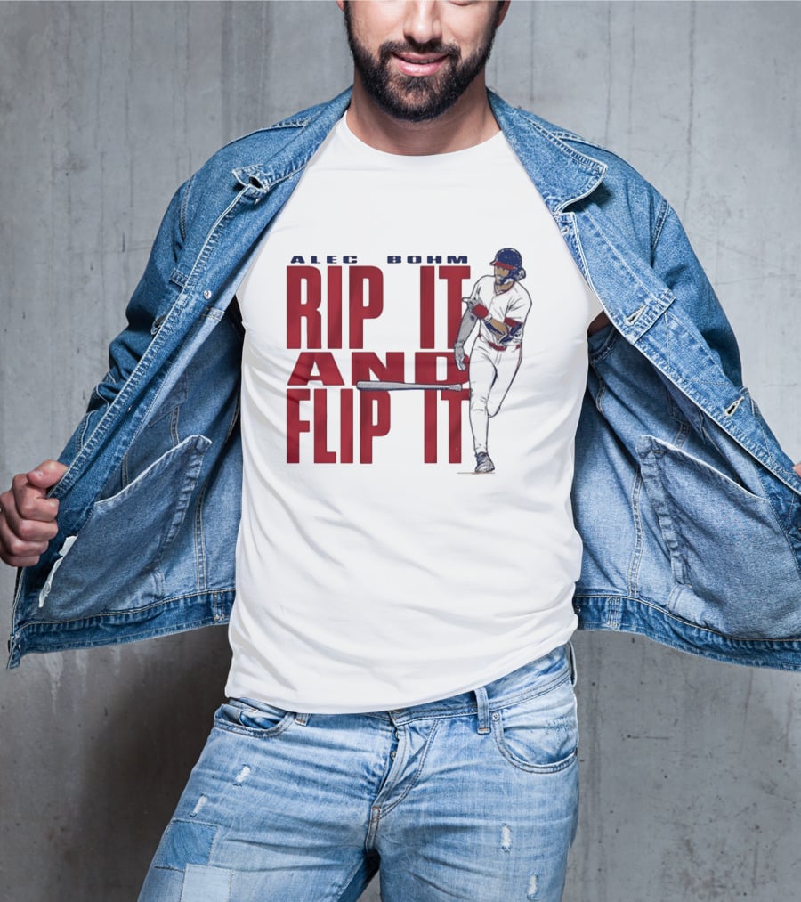 Philadelphia Phillies Alec Bohm Rip It And Flip It Baseball Player T-Shirt