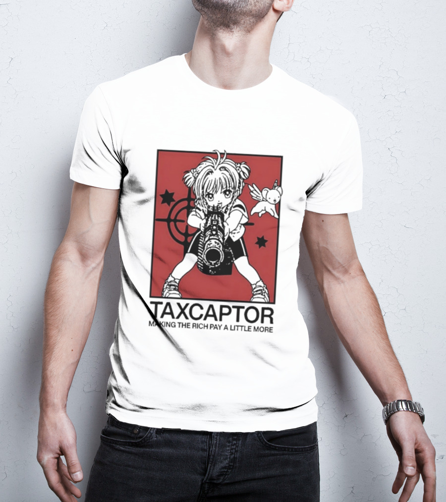 Sakura Cardcaptor Taxcaptor Making The Rich Pay A Little More Bold Anime Mashup T-Shirt