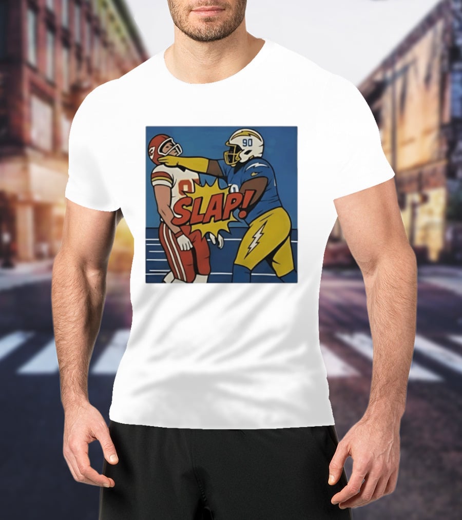 SLAP Teair Tart Hits Travis Kelce Helmets Chargers Chiefs Football T-Shirt