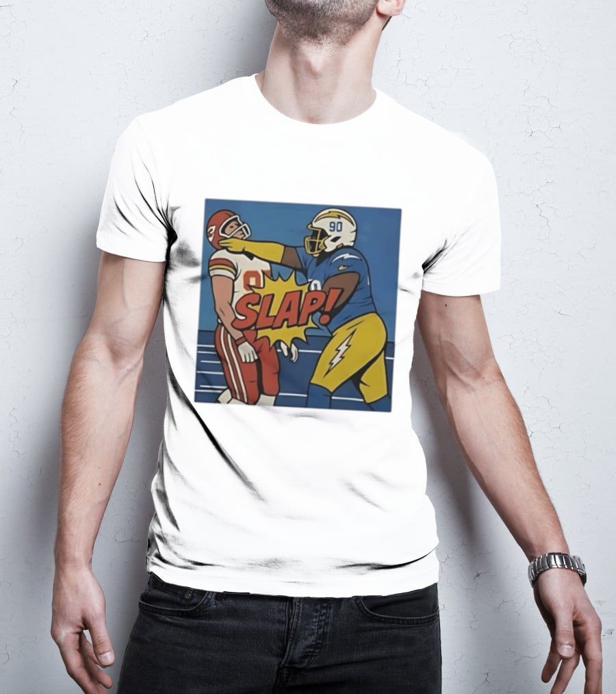SLAP Teair Tart Hits Travis Kelce Helmets Chargers Chiefs Football T-Shirt