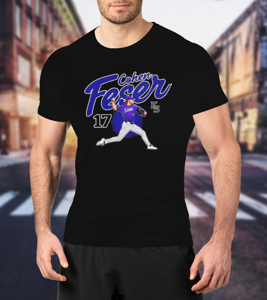 Cohen Feser 17 Kansas State Wildcats NCAA Player KS Baseball T-Shirt