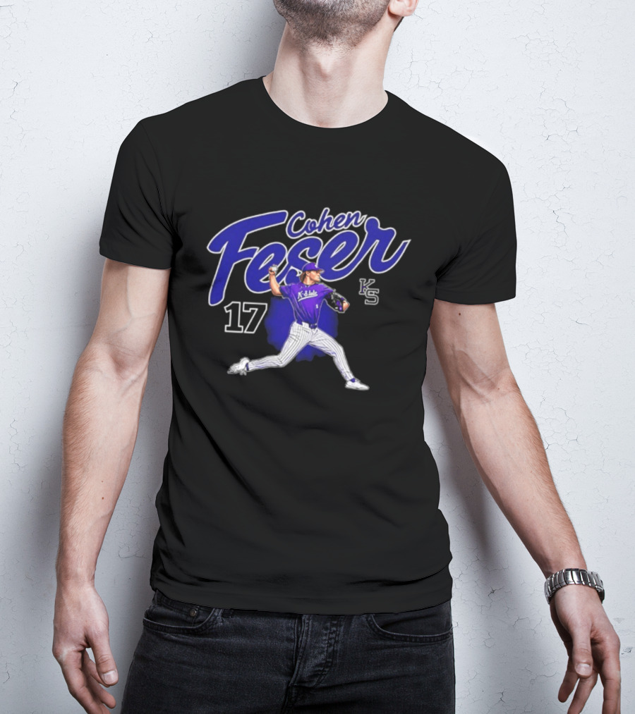 Cohen Feser 17 Kansas State Wildcats NCAA Player KS Baseball T-Shirt