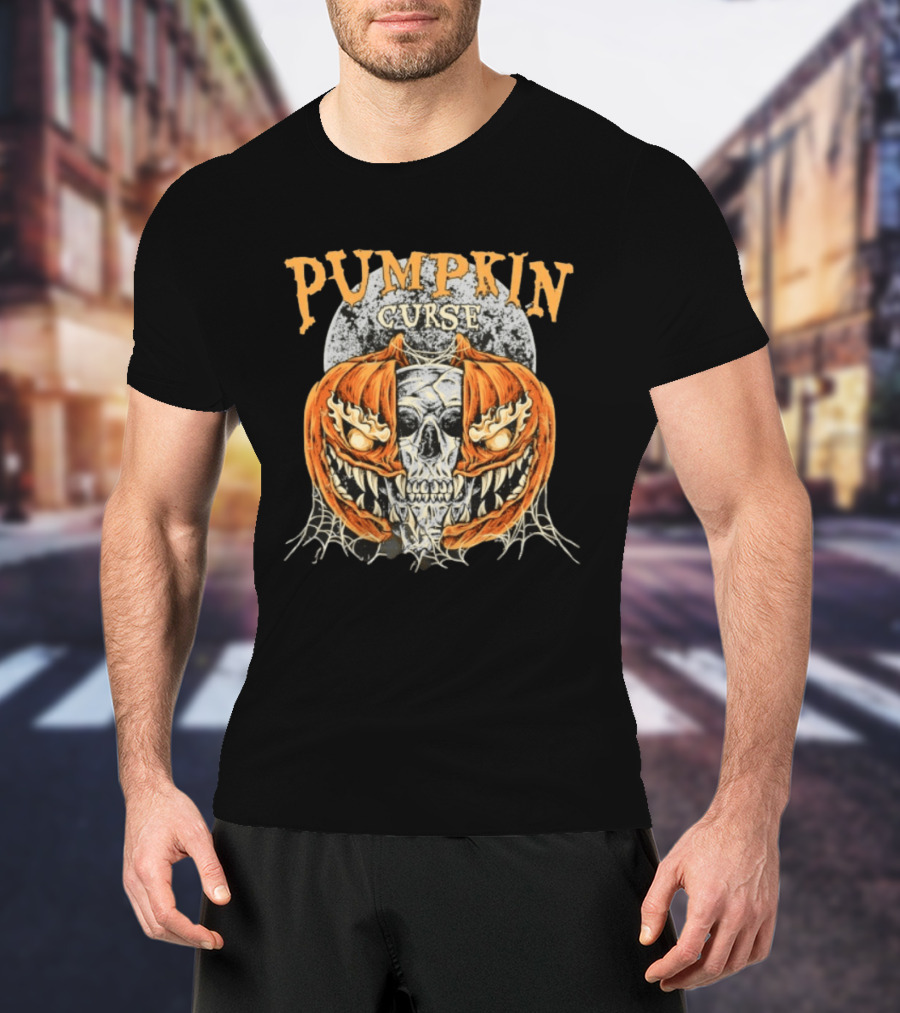Pumpkin Curse Halloween Skull Horror Spooky T-Shirt
