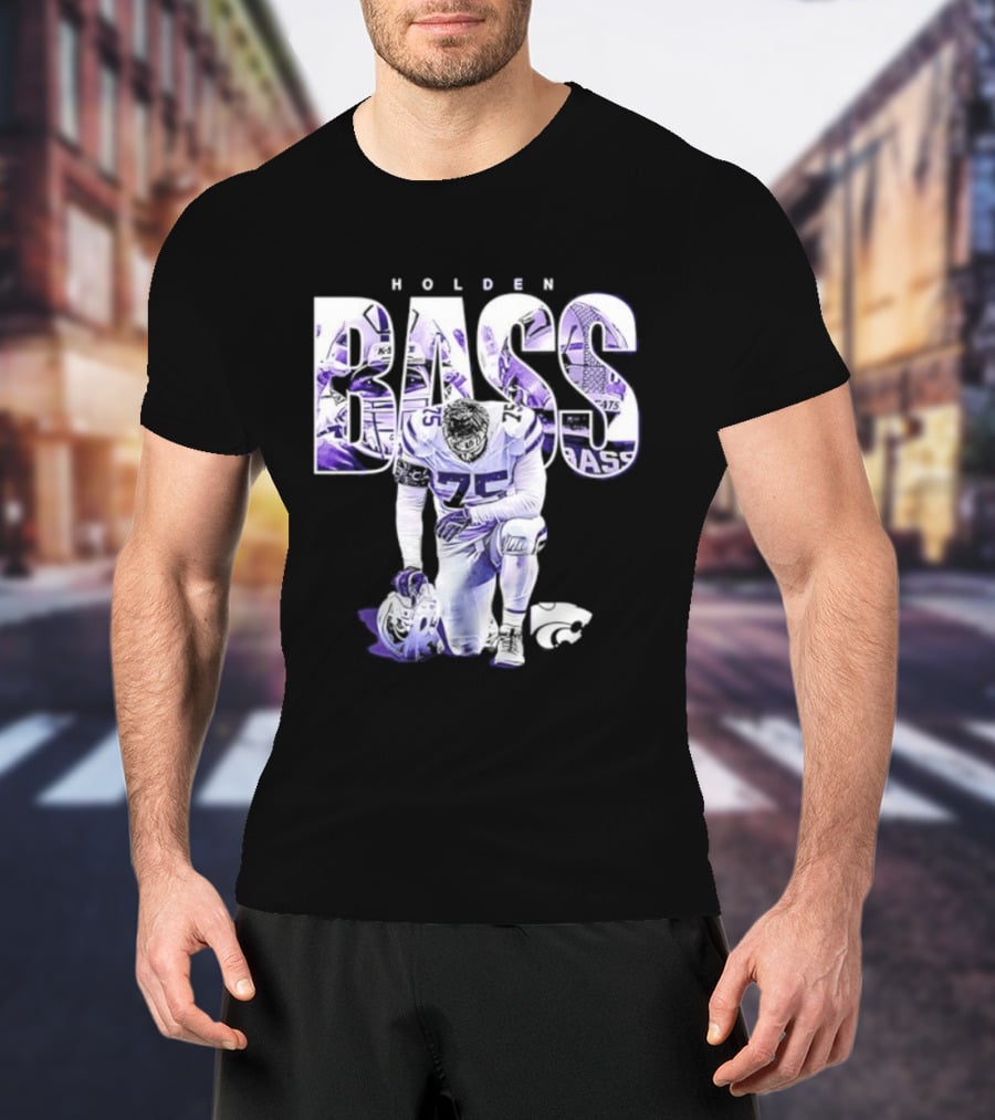 Holden Bass 75 Kansas State NCAA Football Stamped Show Respect T-Shirt