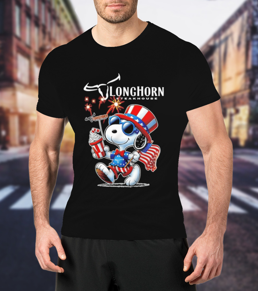 Snoopy Longhorn Steakhouse USA 1776 2026 250th Anniversary Celebration T-Shirt