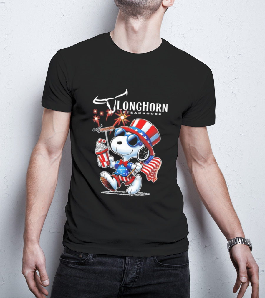 Snoopy Longhorn Steakhouse USA 1776 2026 250th Anniversary Celebration T-Shirt
