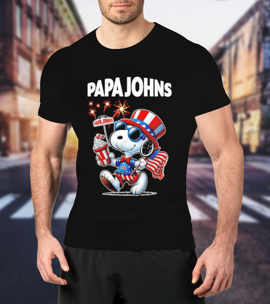 Papa Johns Snoopy 250th Anniversary America 1776 2026 Celebration T-Shirt