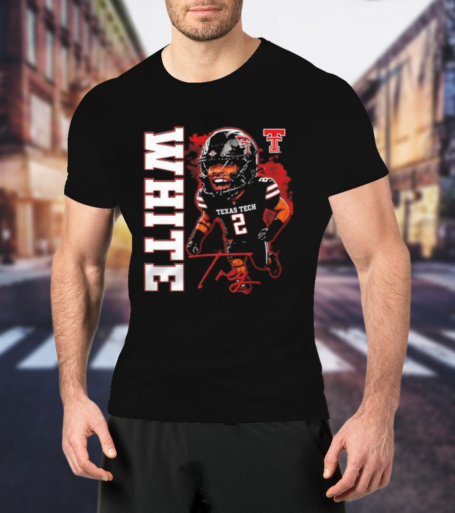 Texas Tech Red Raiders Trey White 2 NCAA Football Caricature T-Shirt