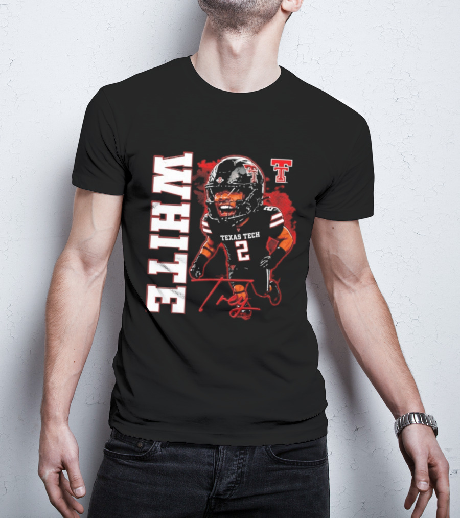 Texas Tech Red Raiders Trey White 2 NCAA Football Caricature T-Shirt