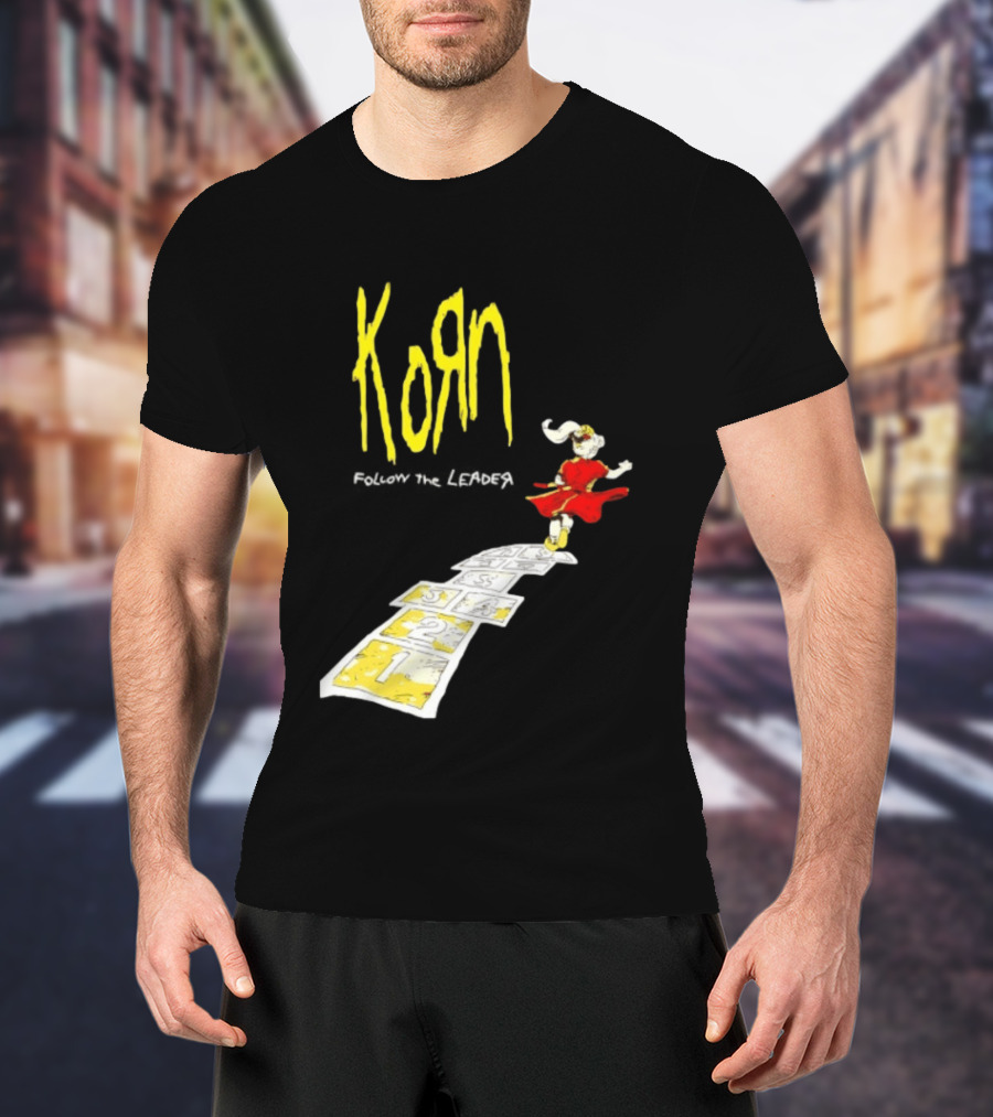 Korn Follow The Leader Nu Metal Band Hopscotch Cover T-Shirt
