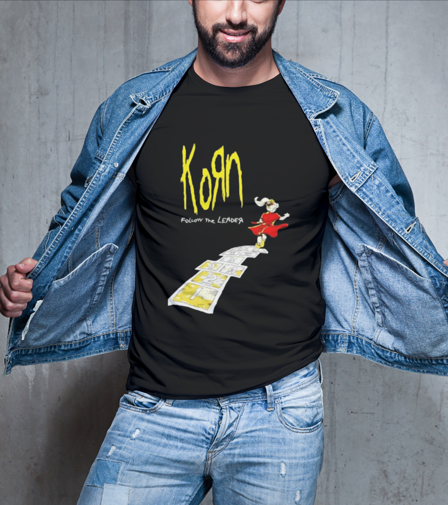 Korn Follow The Leader Nu Metal Band Hopscotch Cover T-Shirt