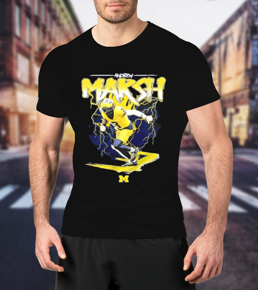 Andrew Marsh 3 Michigan Wolverines Football Player NCAA T-Shirt
