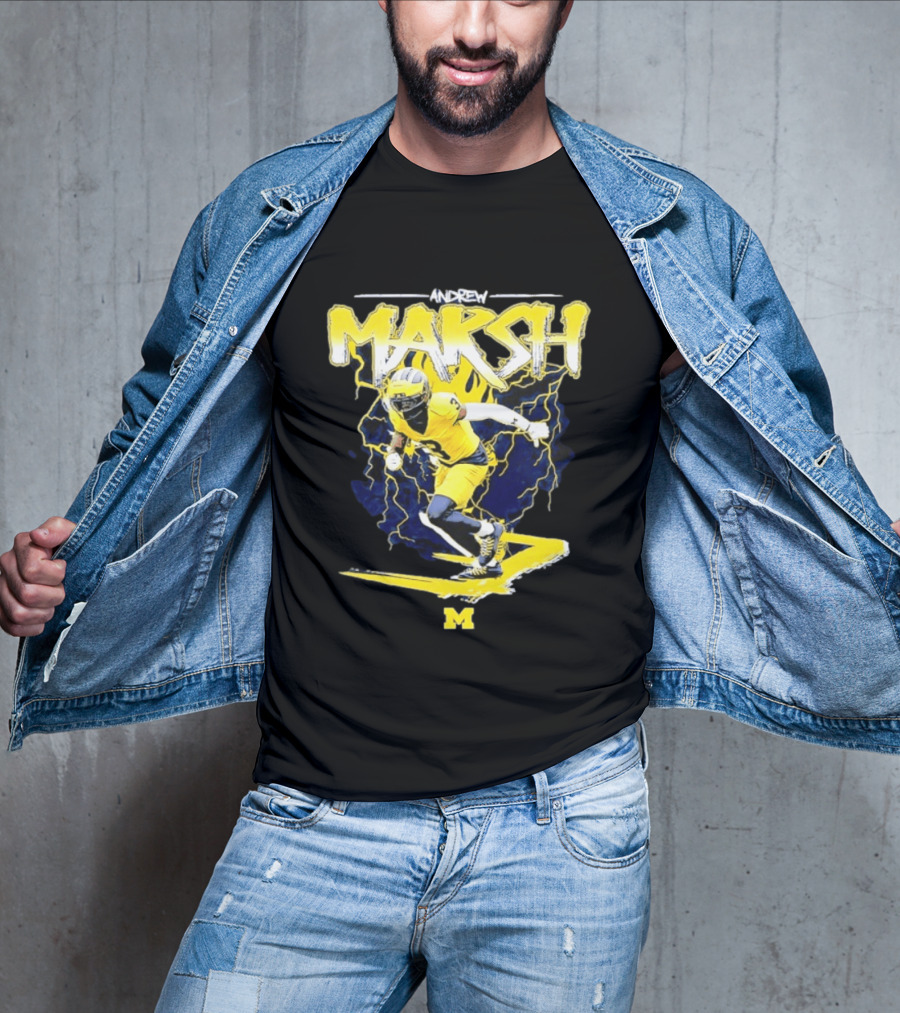 Andrew Marsh 3 Michigan Wolverines Football Player NCAA T-Shirt