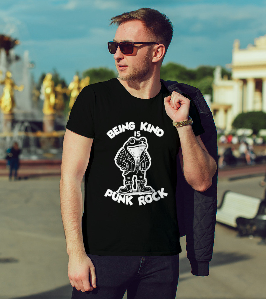 Being Kind Is Punk Rock Frog Positive Message T-Shirt