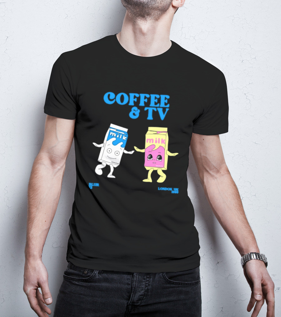 Blur Coffee & TV Milk Cartons 13 London UK 1999 Britpop T-Shirt