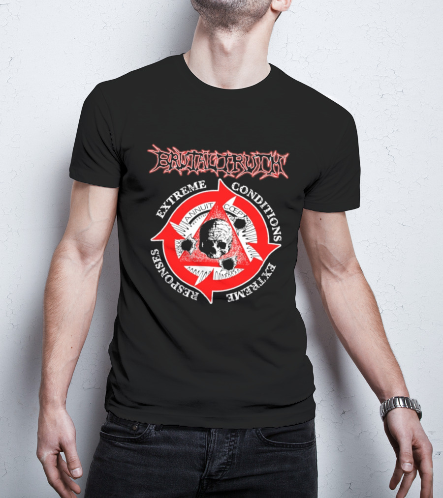 Brutal Truth Extreme Conditions Extreme Responses Skull Triangle Arrows T-Shirt