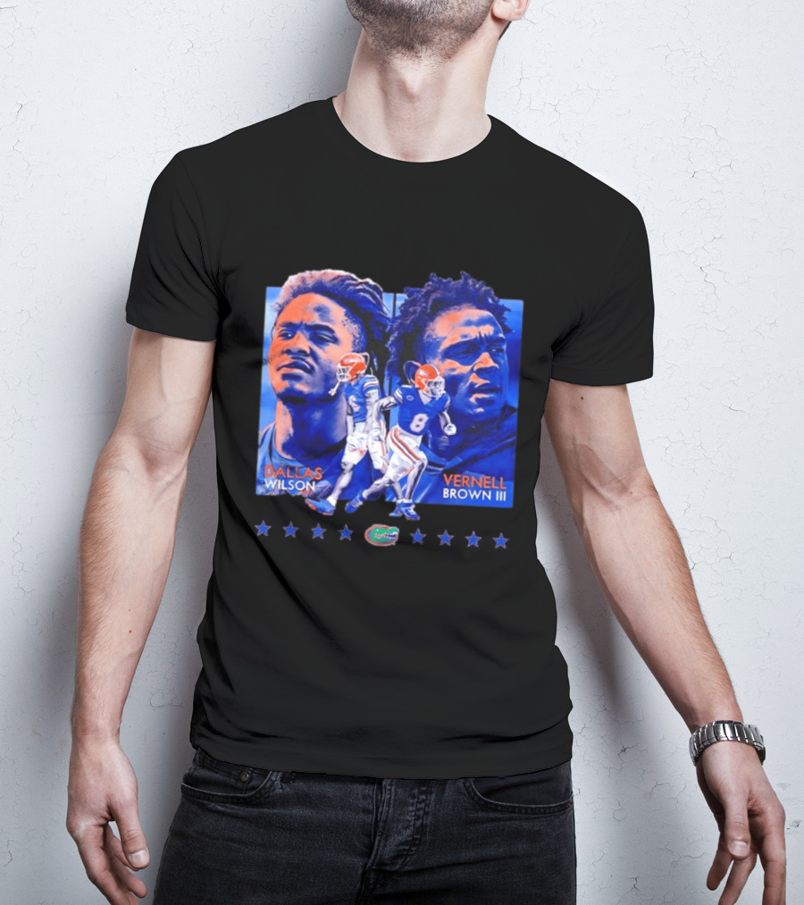 Dallas Wilson Vernell Brown III Florida Gators NCAA Football Player Portraits T-Shirt