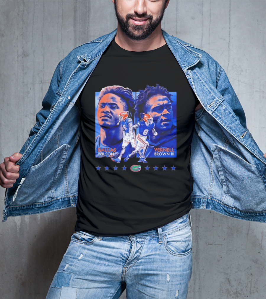 Dallas Wilson Vernell Brown III Florida Gators NCAA Football Player Portraits T-Shirt