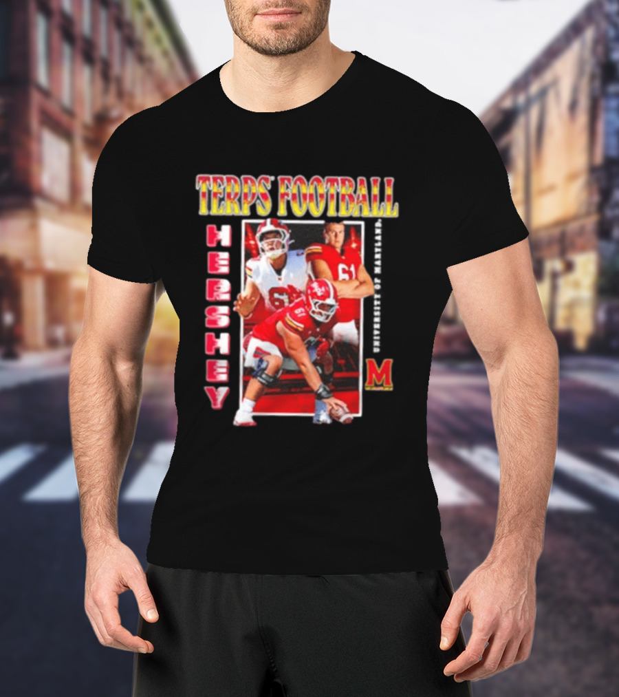 Terps Football Hershey University Of Maryland No 61 T-Shirt