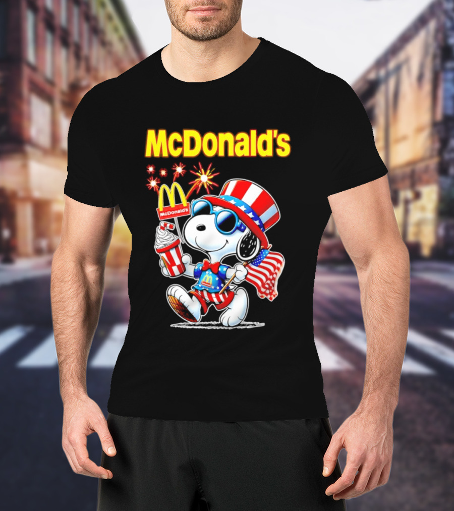 Snoopy McDonald's American Celebration 1776 2026 250th Anniversary Patriotic T-Shirt
