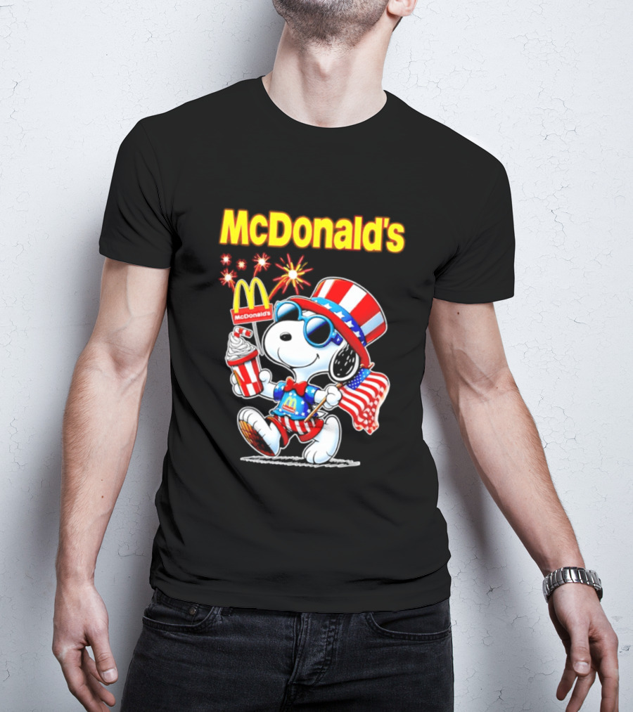Snoopy McDonald's American Celebration 1776 2026 250th Anniversary Patriotic T-Shirt