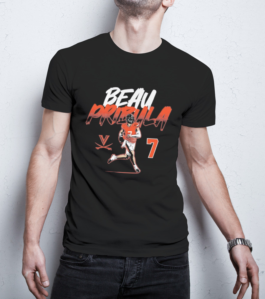 Beau Pribula 7 Virginia Cavaliers NCAA Football T-Shirt
