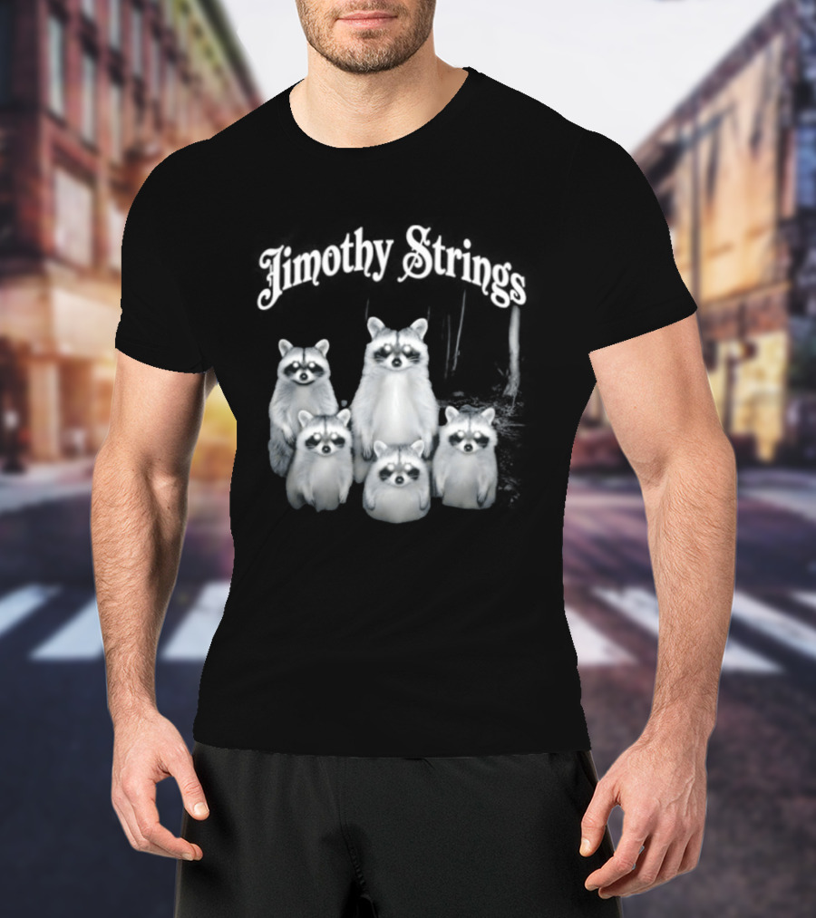 Jimothy Strings Cute Raccoon Family T-Shirt