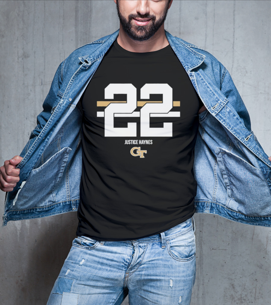 Justice Haynes 22 Georgia Tech GT NCAA Football T-Shirt